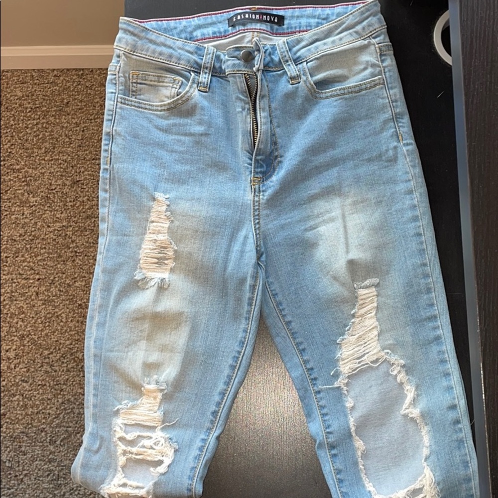 Fashionnova High Waisted Ripped Jeans